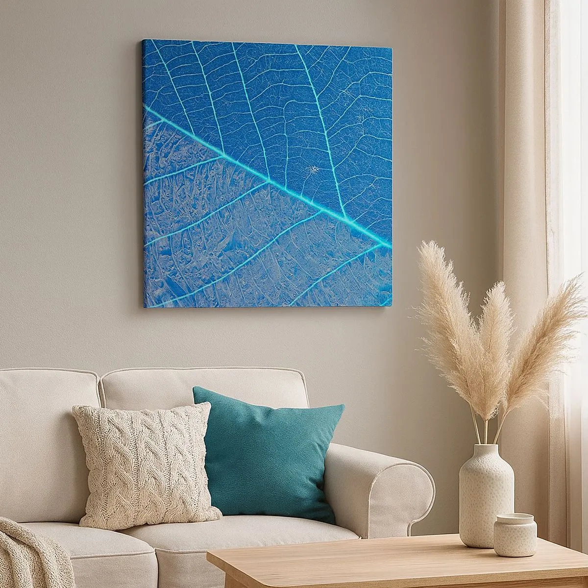 Bild auf Leinwand - Leinwandbild - Leben in Blau - 30x30 cm