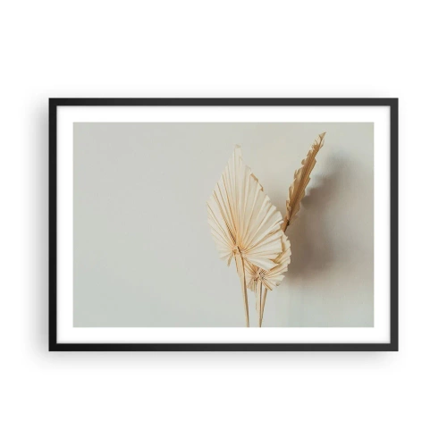 Poster in einem schwarzem Rahmen - Getrocknete Palmblätter in minimalistischem Arrangement - 70x50cm - Wenn Sie Erleichterung brauchen - Moderne Wanddekoration für Wohnzimmer und Schlafzimmer ARTTOR