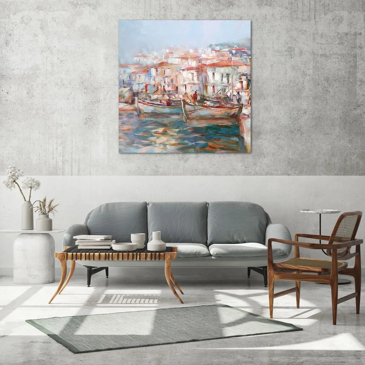 Glasbild - Bild auf glas - Pastell-Sommerferien - 60x60 cm