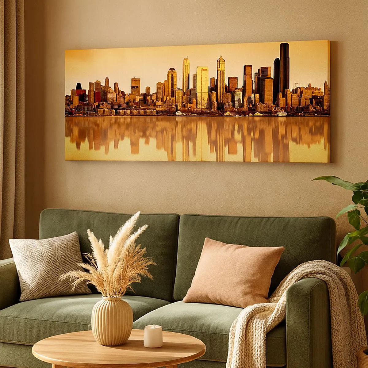 Bild auf Leinwand - Leinwandbild - Die Stille der Metropole - 100x40 cm