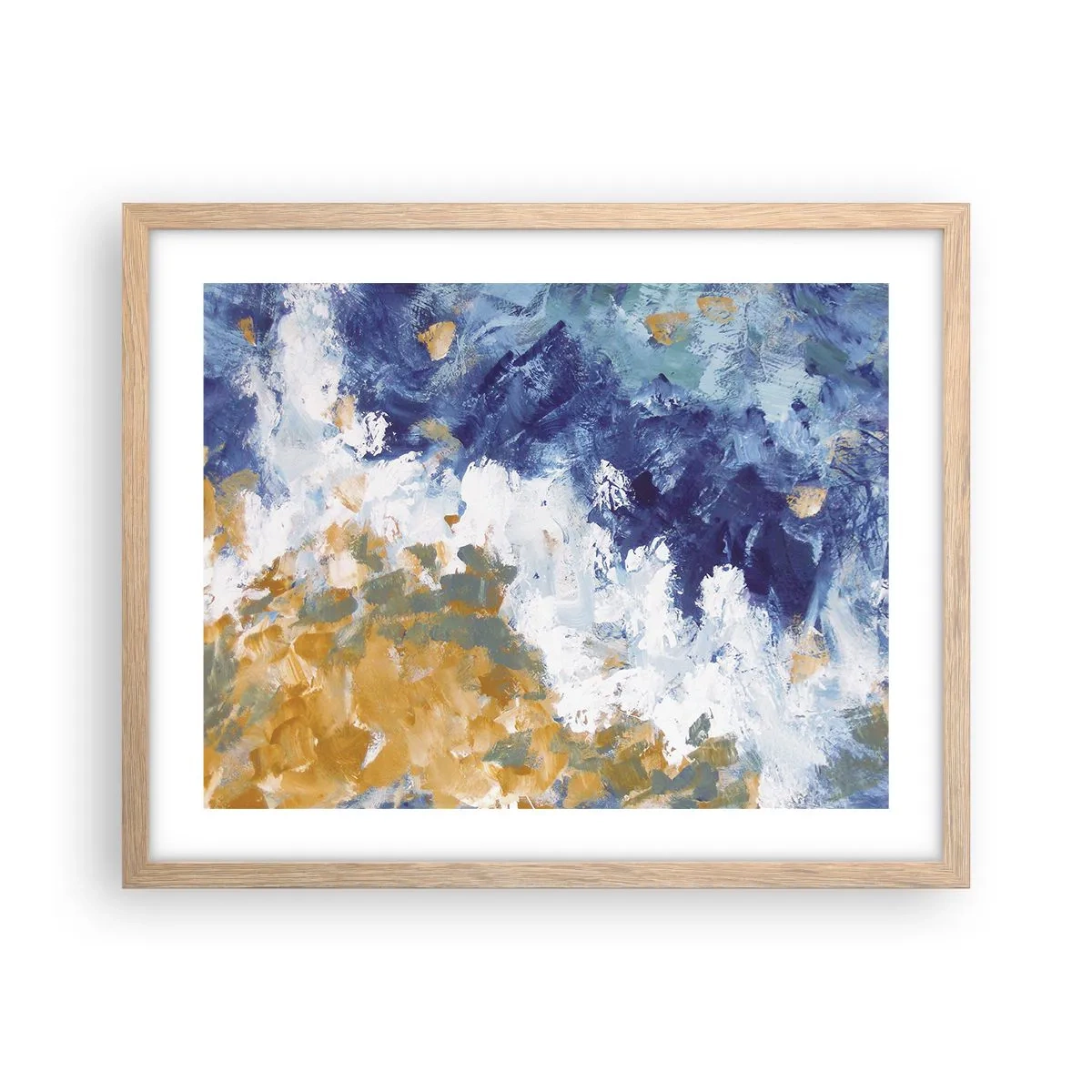 Poster in einem Rahmen aus heller Eiche - Tanz der Naturelemente - 50x40 cm