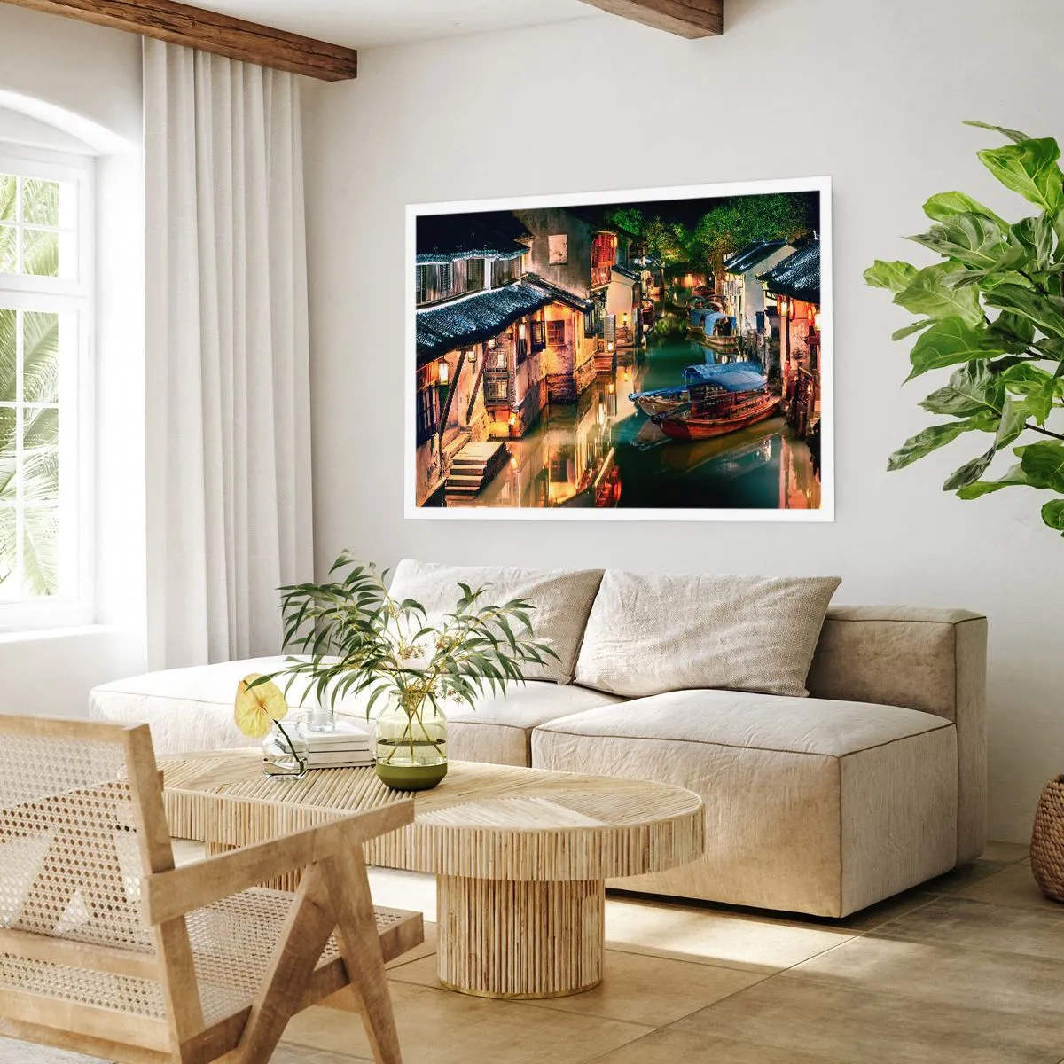 Poster - Ein Abend auf einer chinesischen Straße - 40x30 cm