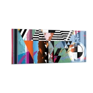 Glasbild - Bild auf glas - Geometrisch und organisch - 100x40 cm