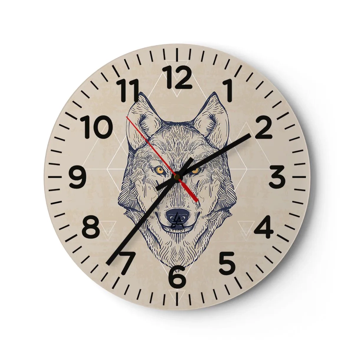 Wanduhr - Glasuhr - Ein Alpha mit durchdringendem Blick - 40x40 cm
