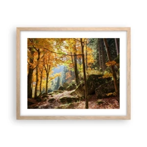 Poster in einem Rahmen aus heller Eiche - Zeit zum Entspannen - 50x40 cm