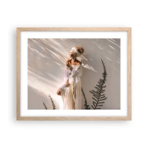 Poster in einem Rahmen aus heller Eiche - Die Sonne und das Mädchen - 50x40 cm