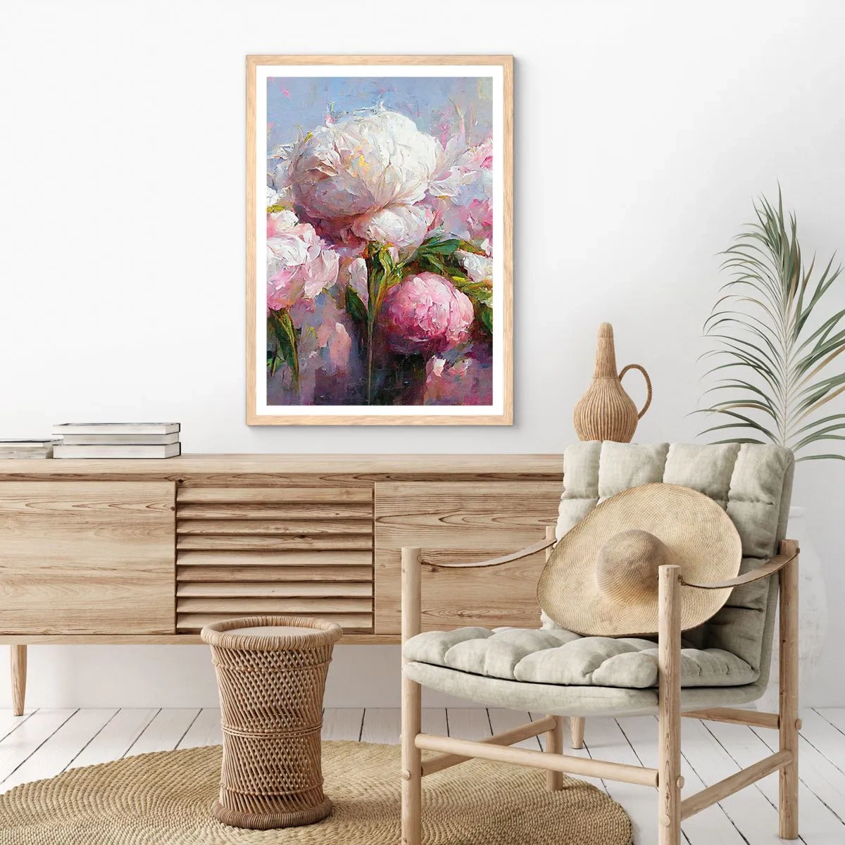 Poster in einem Rahmen aus heller Eiche - Strauß voller Leben - 50x70 cm