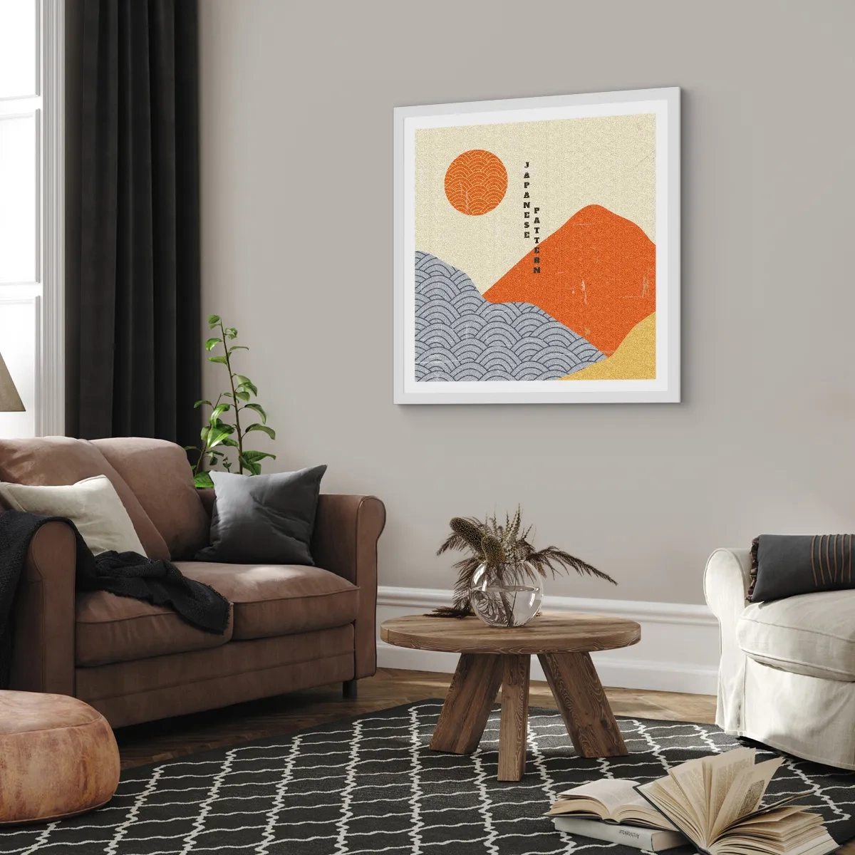 Poster in einem weißen Rahmen - Im japanischen Geist - 40x40 cm