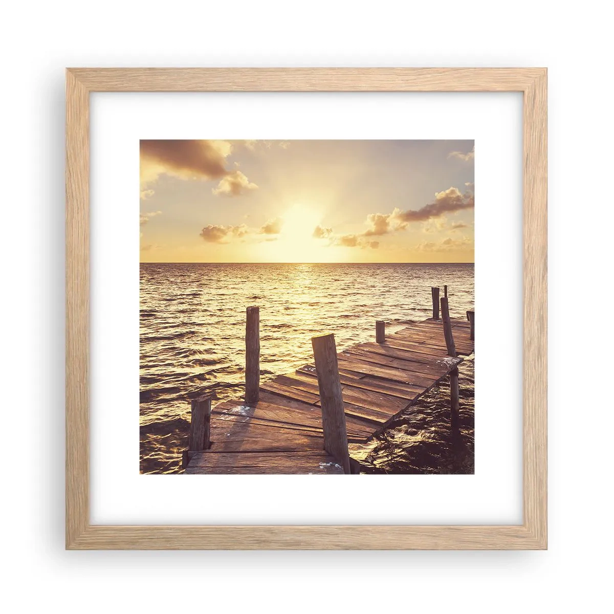 Poster in einem Rahmen aus heller Eiche - Das goldene Land der Sanftmut - 30x30 cm