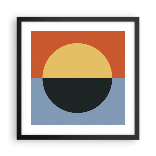 Poster in einem schwarzem Rahmen - Eine Komposition aus Wärme und Kühle - 40x40 cm
