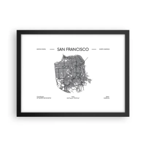 Poster in einem schwarzem Rahmen - Anatomie von San Francisco - 40x30 cm