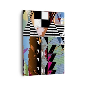 Bild auf Leinwand - Leinwandbild - Abstrakte geometrische Komposition mit lebendigen Farben - 50x70cm - Geometrisch und organisch - Moderne Wanddekoration für Wohnzimmer und Schlafzimmer ARTTOR