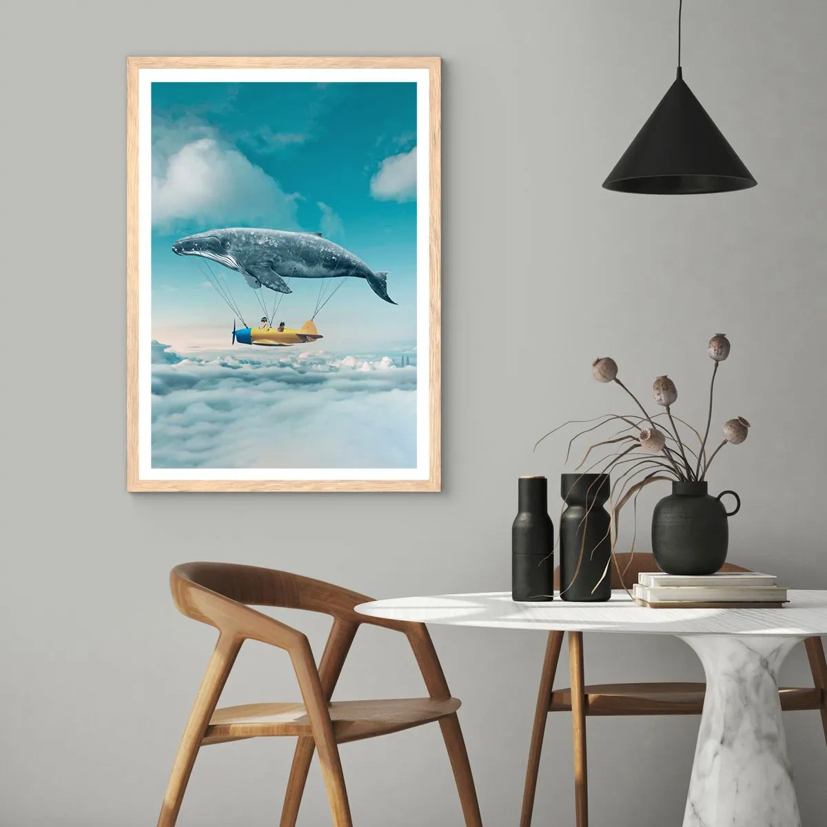 Poster in einem Rahmen aus heller Eiche - Warum nicht? - 30x40 cm