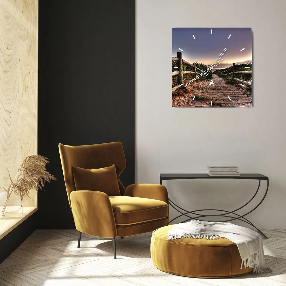 Wanduhr - Glasuhr - Das Ziel ist bereits sichtbar - 40x40 cm