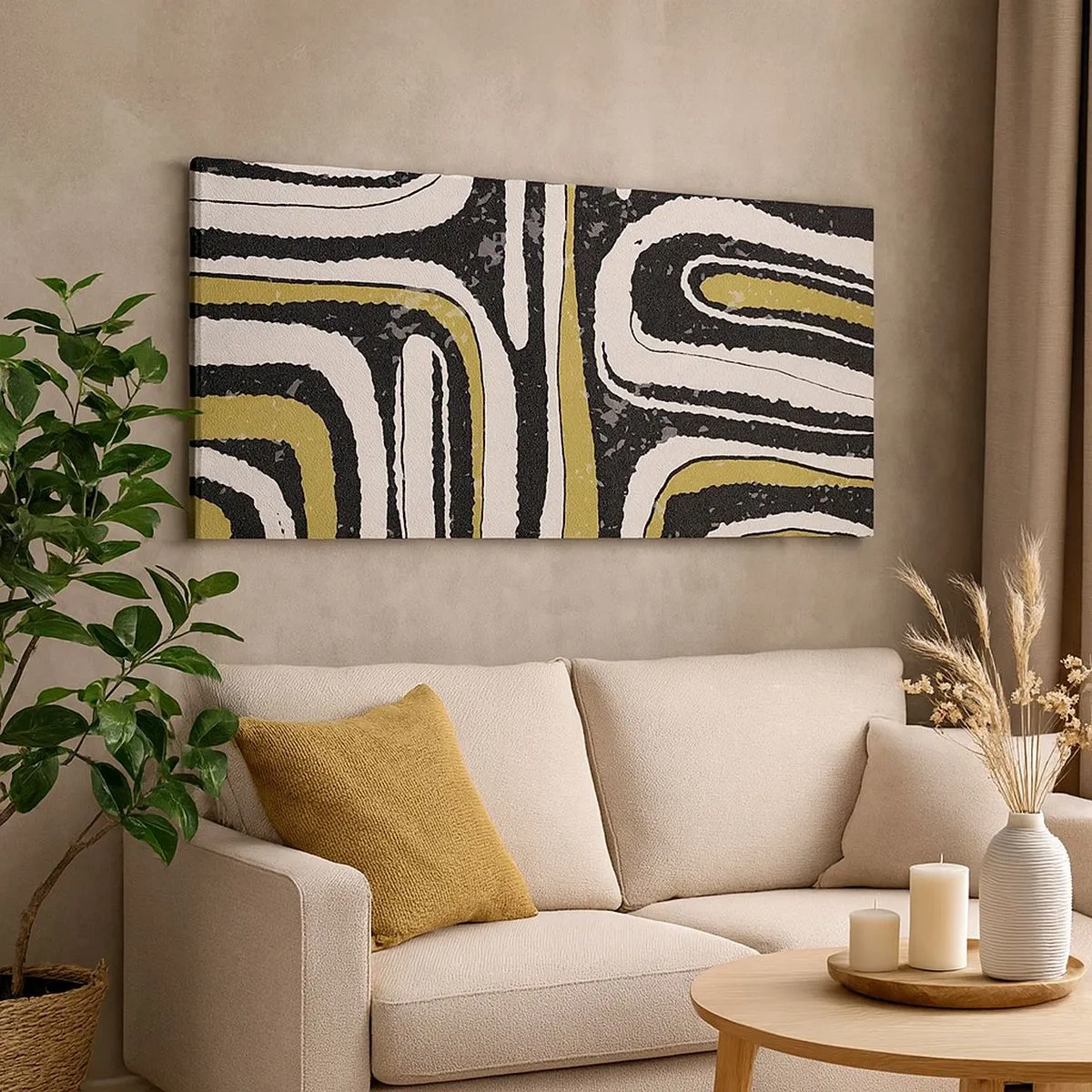 Bild auf Leinwand - Leinwandbild - Komposition: Straßen und Gassen - 100x40 cm