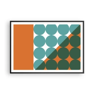 Poster in einem schwarzem Rahmen - Geometrische Muster in Kontrastfarben - 100x70cm - Nach oben und schräg - Moderne Wanddekoration für Wohnzimmer und Schlafzimmer ARTTOR