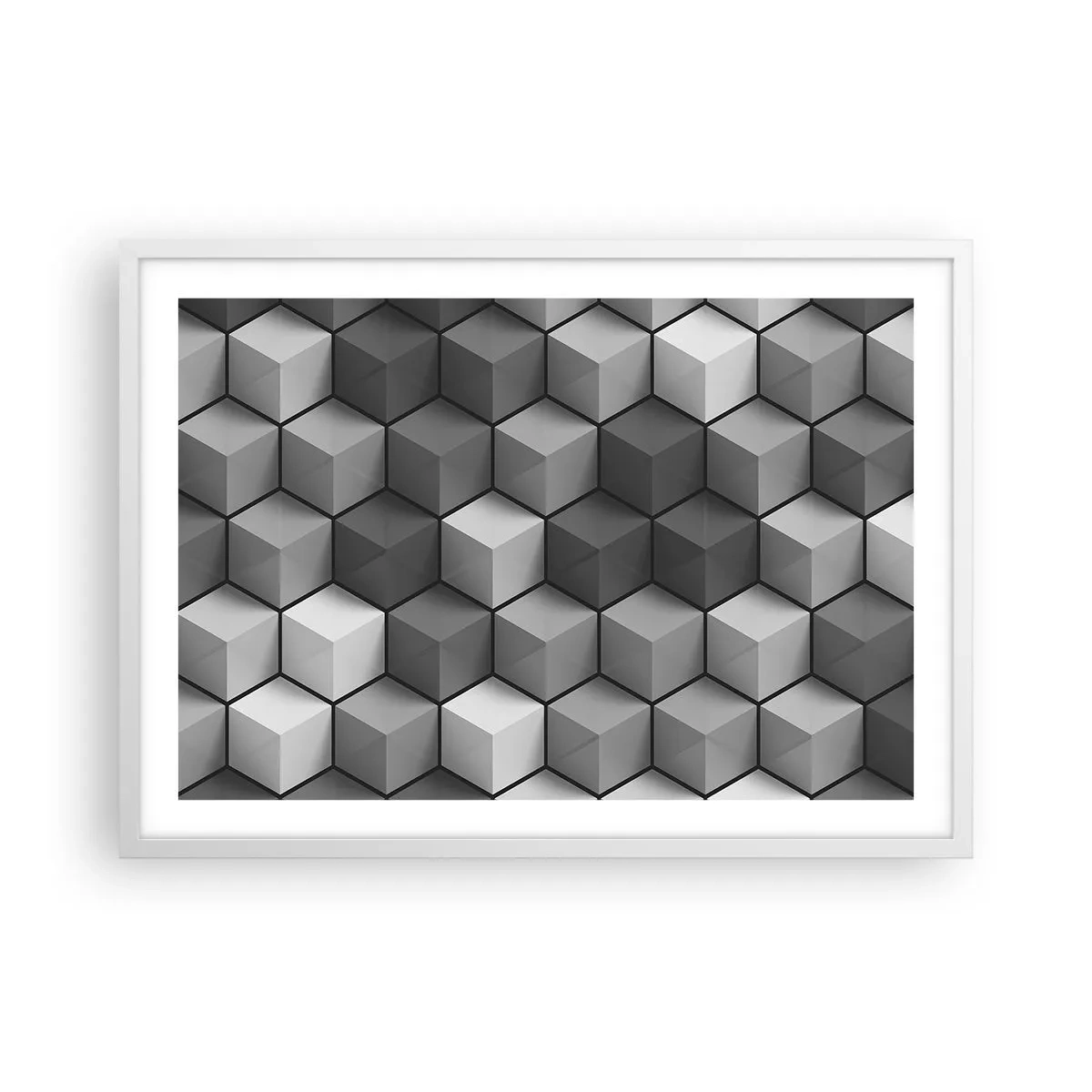 Poster in einem weißen Rahmen - Kubistisches Puzzle - 70x50 cm