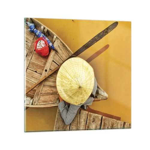 Glasbild - Bild auf glas - Leben am Gelben Fluss - 50x50 cm