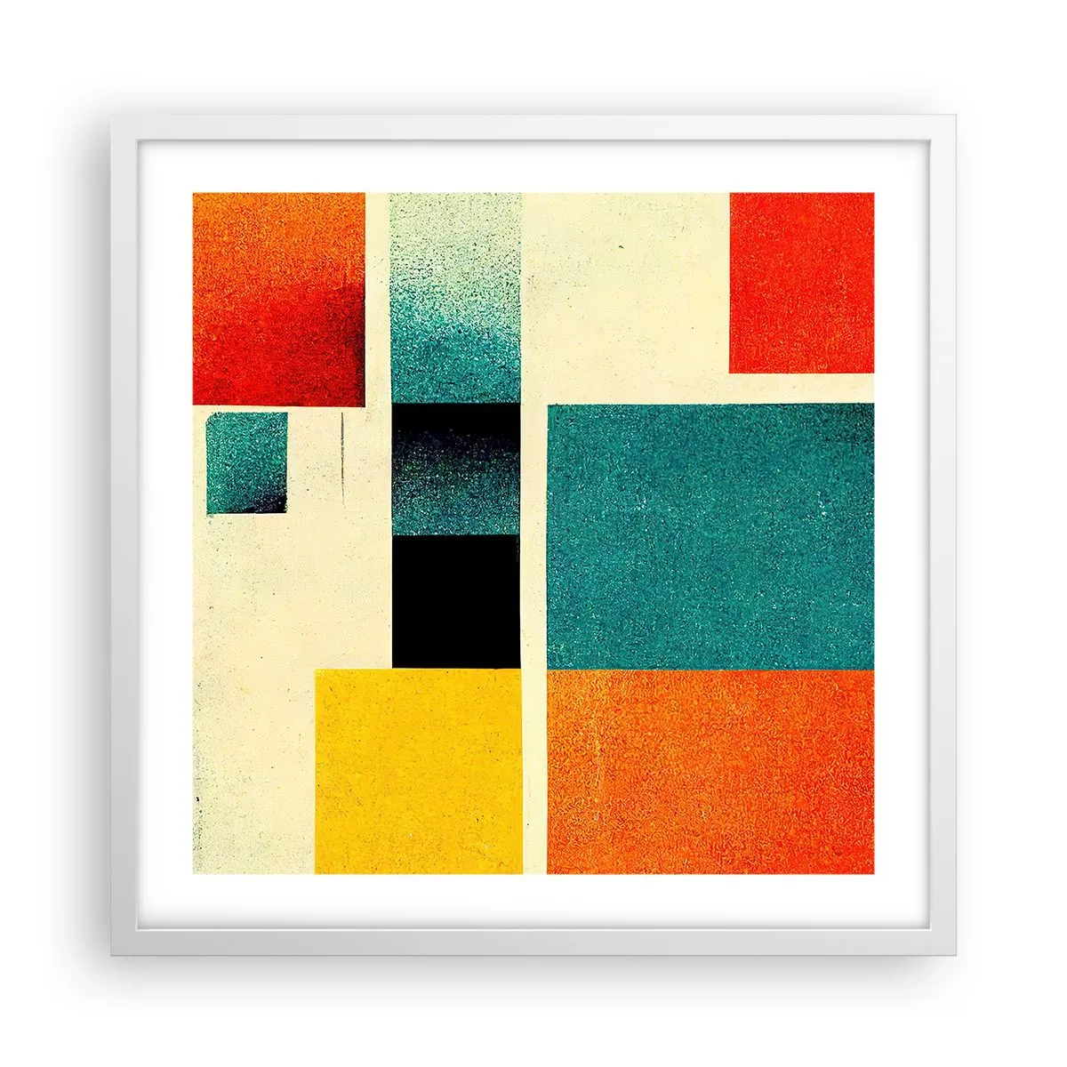 Poster in einem weißen Rahmen - Geometrische Abstraktion – gute Energie - 50x50 cm