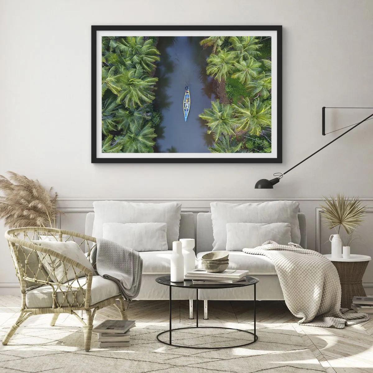 Poster in einem schwarzem Rahmen - Auf einem tropischen Pfad - 40x30 cm