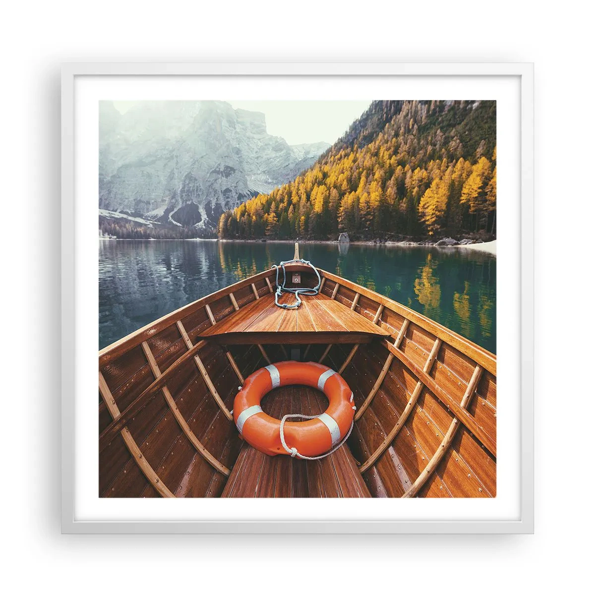 Poster in einem weißen Rahmen - Bergreise - 60x60 cm