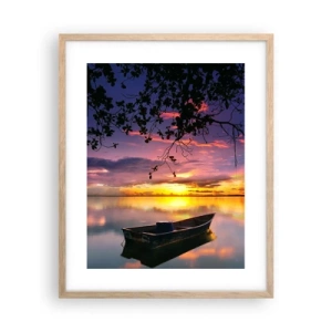 Poster in einem Rahmen aus heller Eiche - Du scheinst mitten am Himmel zu hängen... - 40x50 cm