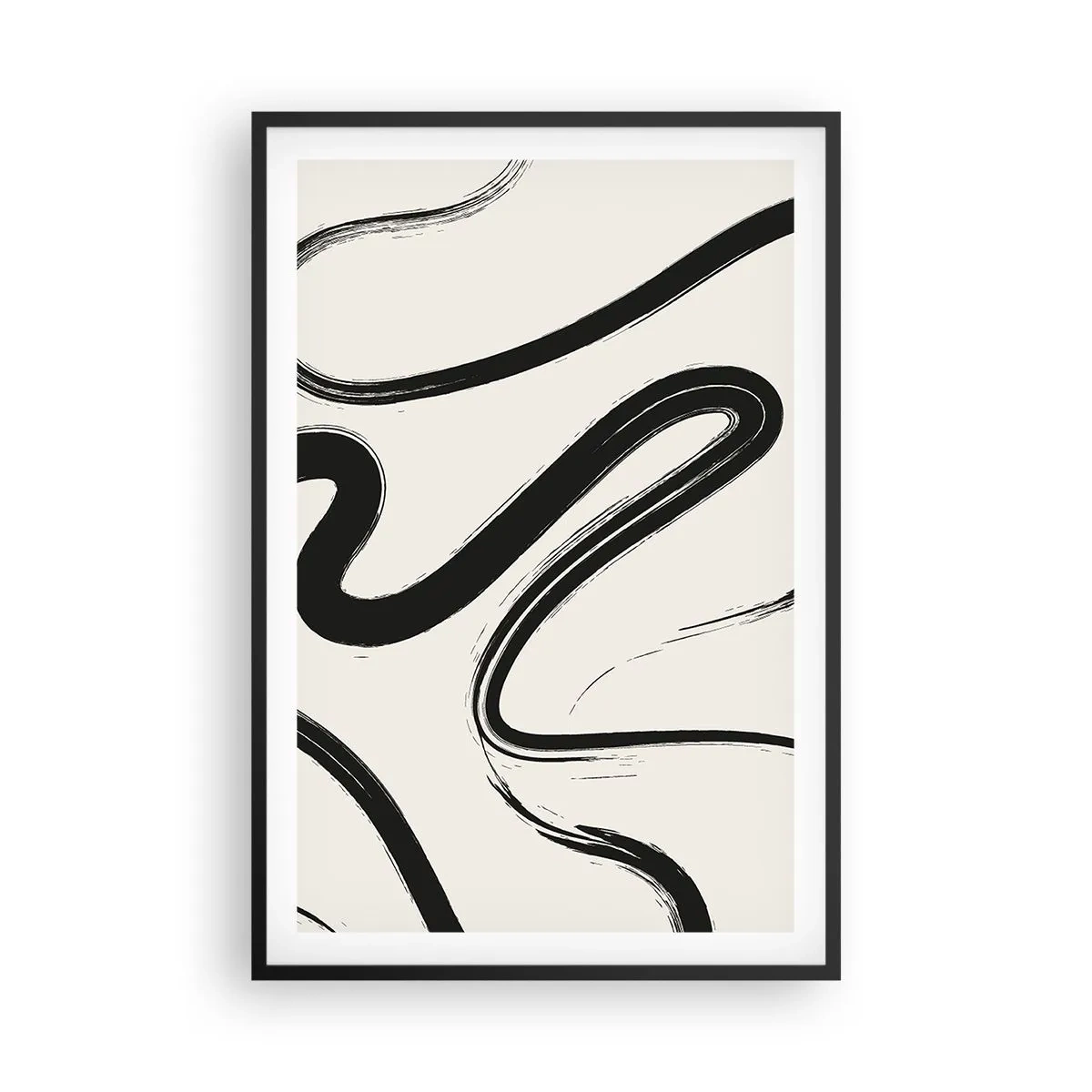 Poster in einem schwarzem Rahmen - Schwarz-Weiß-Laune - 61x91 cm