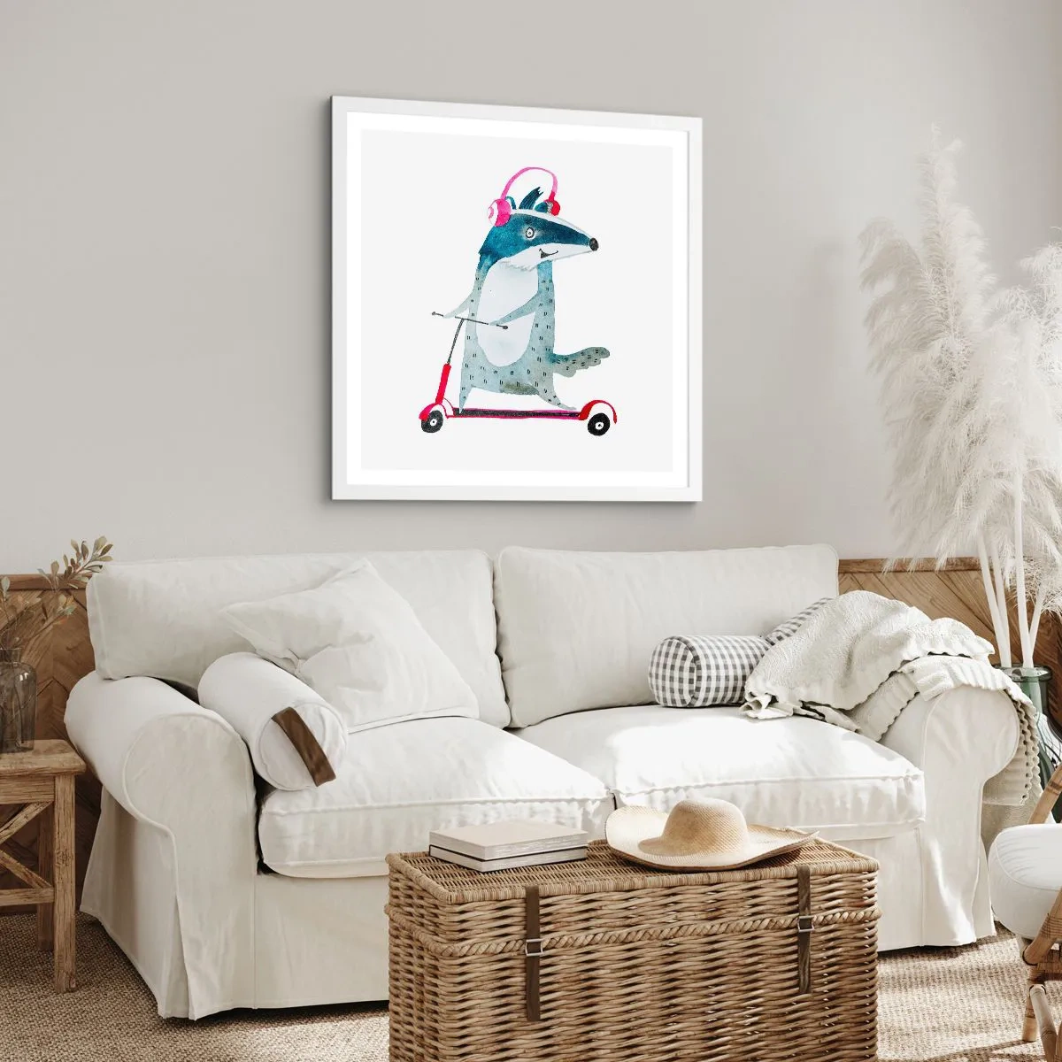 Poster in einem weißen Rahmen - Dachsfreude - 30x30 cm