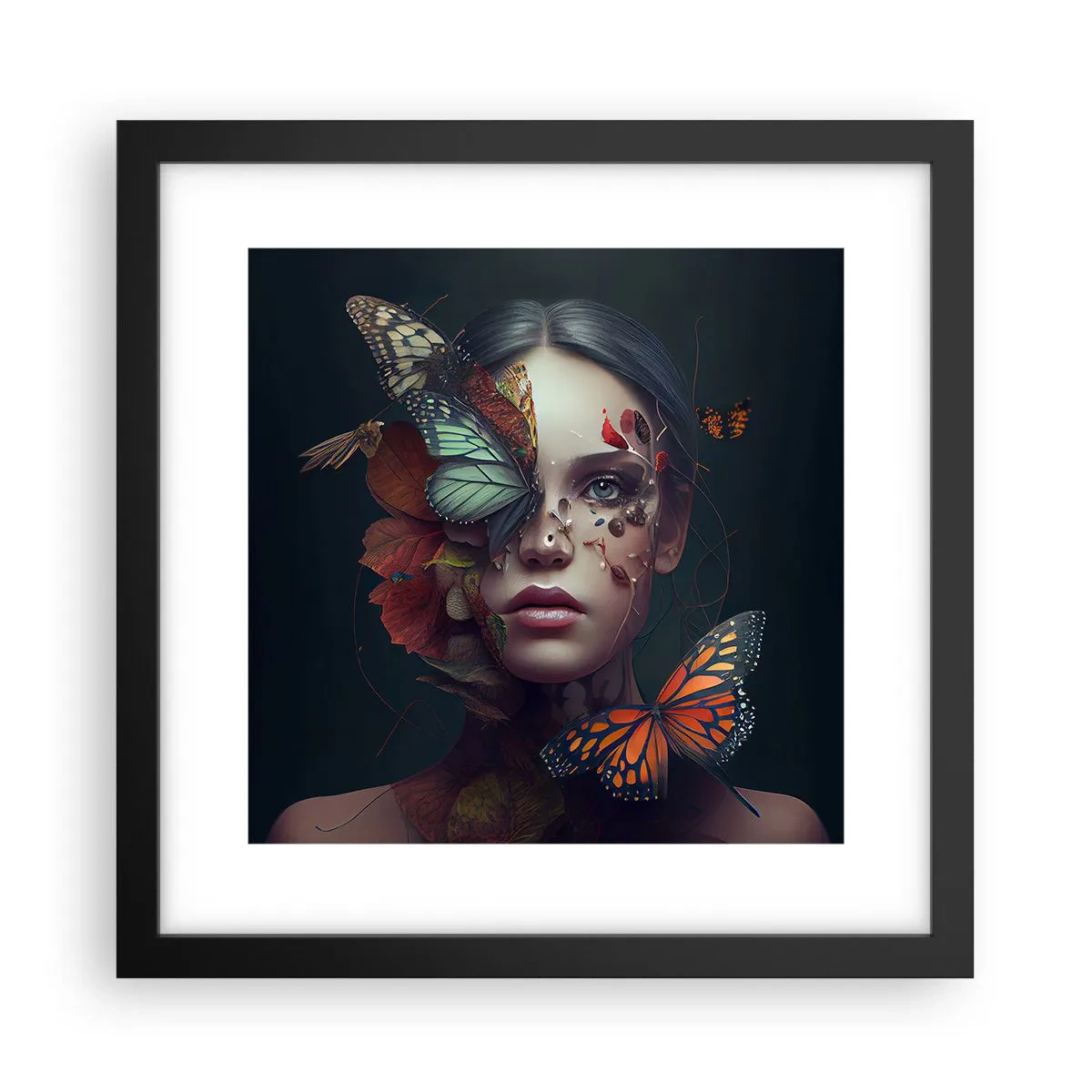 Poster in einem schwarzem Rahmen - Wunderbare Metamorphose - 30x30 cm