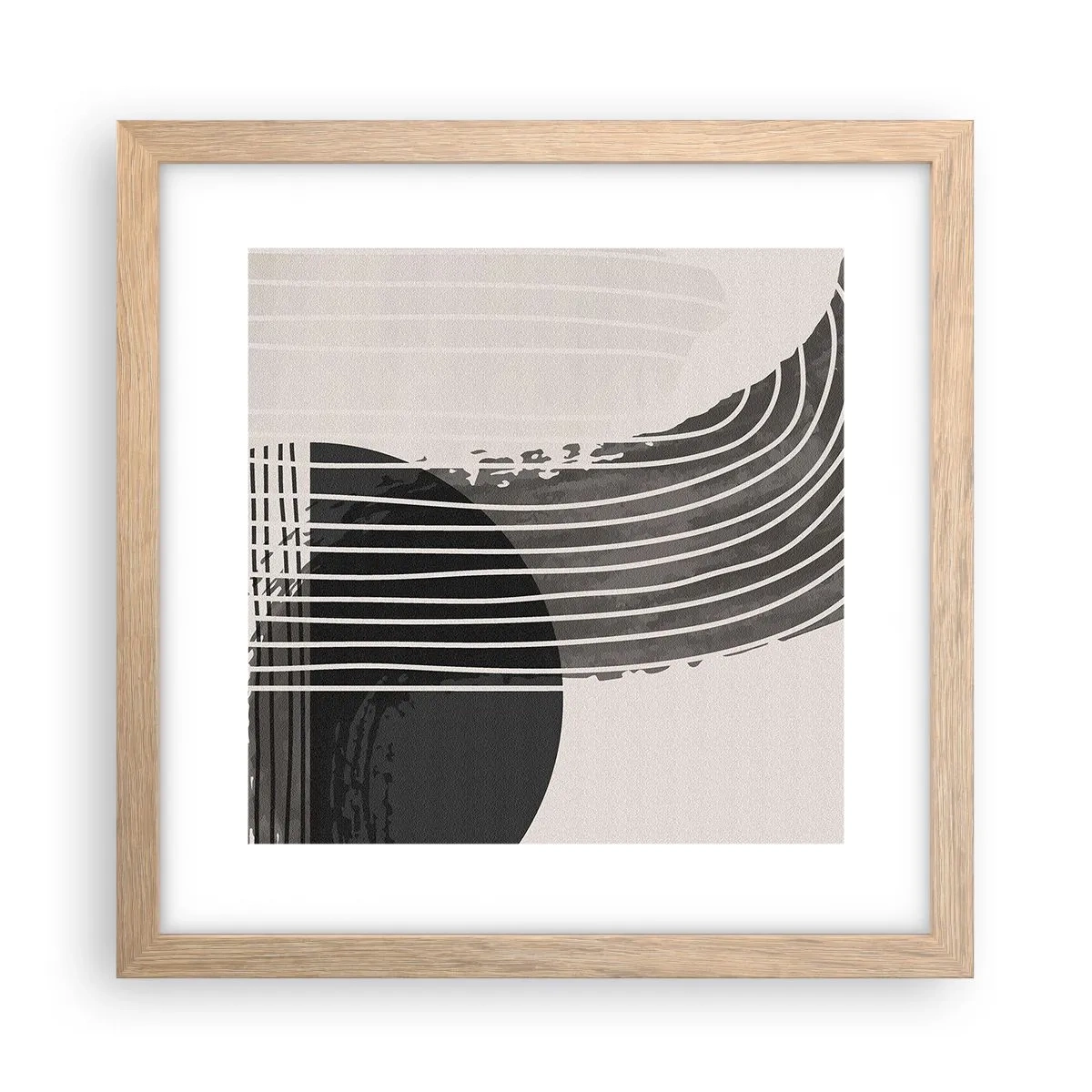 Poster in einem Rahmen aus heller Eiche - Hin und zurück - 30x30 cm