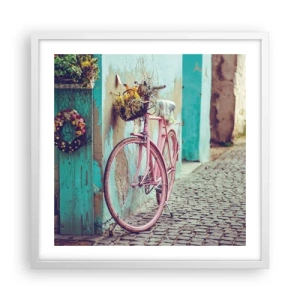 Poster in einem weißen Rahmen - Ich komme gleich wieder - 50x50 cm