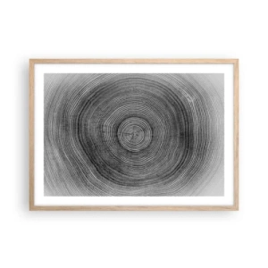 Poster in einem Rahmen aus heller Eiche - Zeichen der Zeit - 70x50 cm