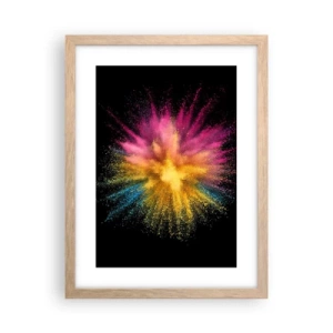 Poster in einem Rahmen aus heller Eiche - Die Geburt der Farben - 30x40 cm