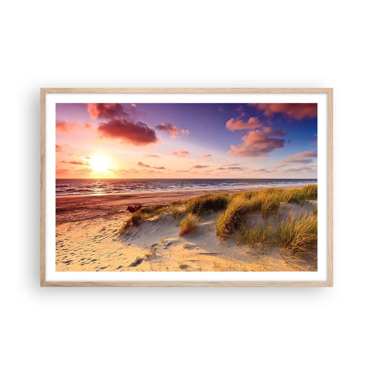 Poster in einem Rahmen aus heller Eiche - Die Luft riecht schon im Sommer - 91x61 cm
