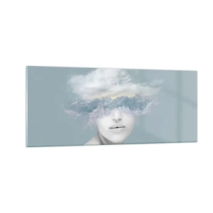 Glasbild - Bild auf glas - Mit dem Kopf in den Wolken - 100x40 cm