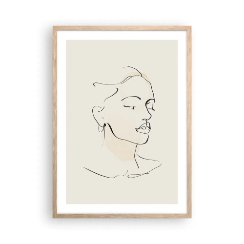 Poster in einem Rahmen aus heller Eiche - Eine bestimmte Linie - 50x70 cm