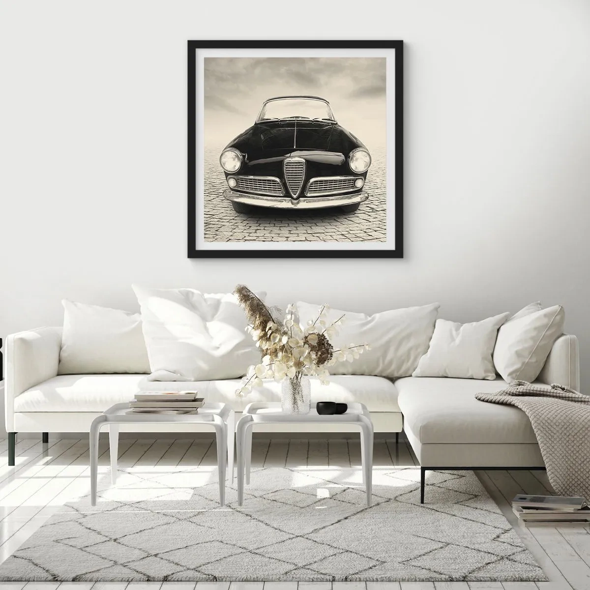 Poster in einem schwarzem Rahmen - Man muss mich einfach lieben - 60x60 cm