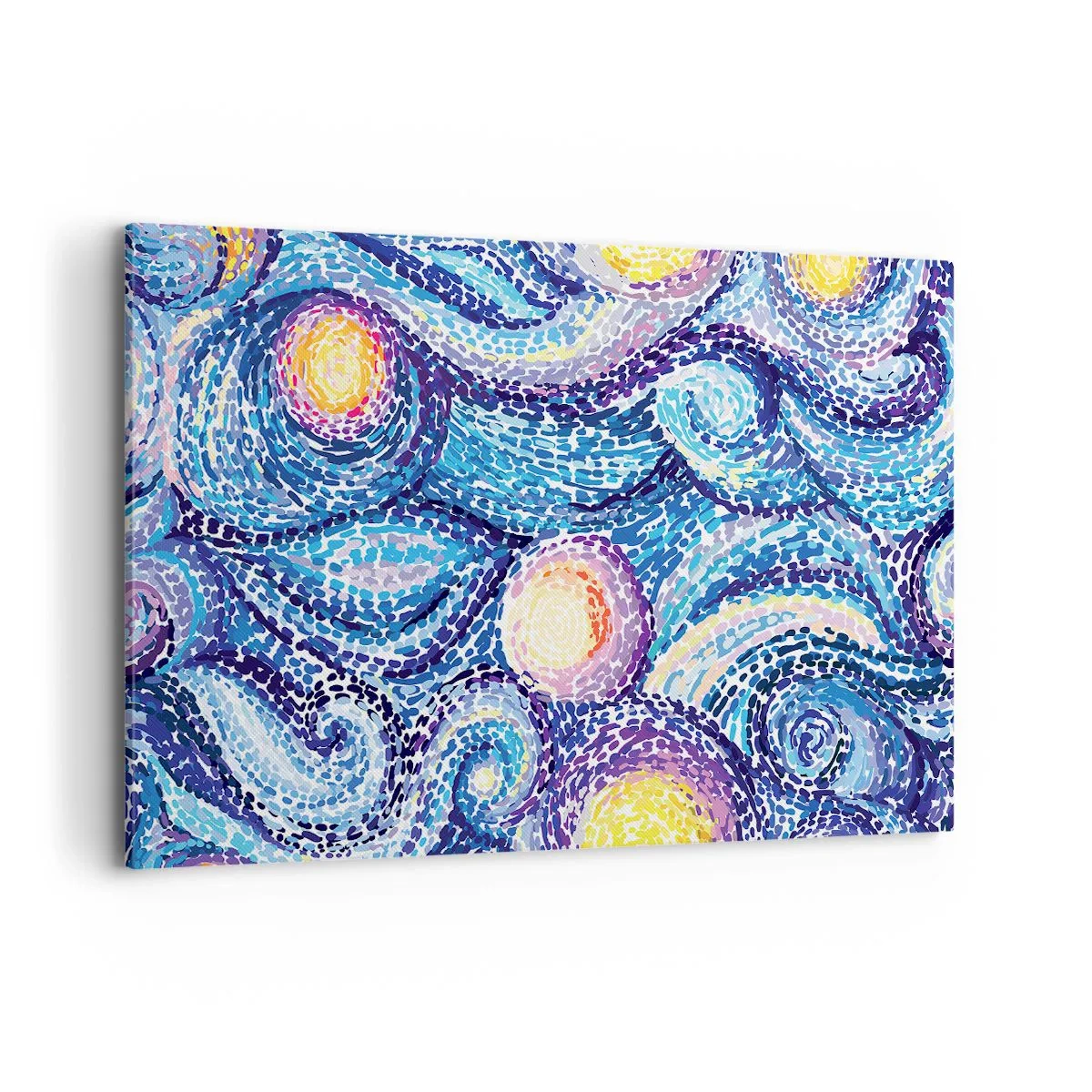 Bild auf Leinwand - Leinwandbild - Eine künstlerische Interpretation des Sternenhimmels im Stil von Van Gogh - 120x80cm - Aus einem Gemälde von van Gogh - Moderne Wanddekoration für Wohnzimmer und Schlafzimmer ARTTOR