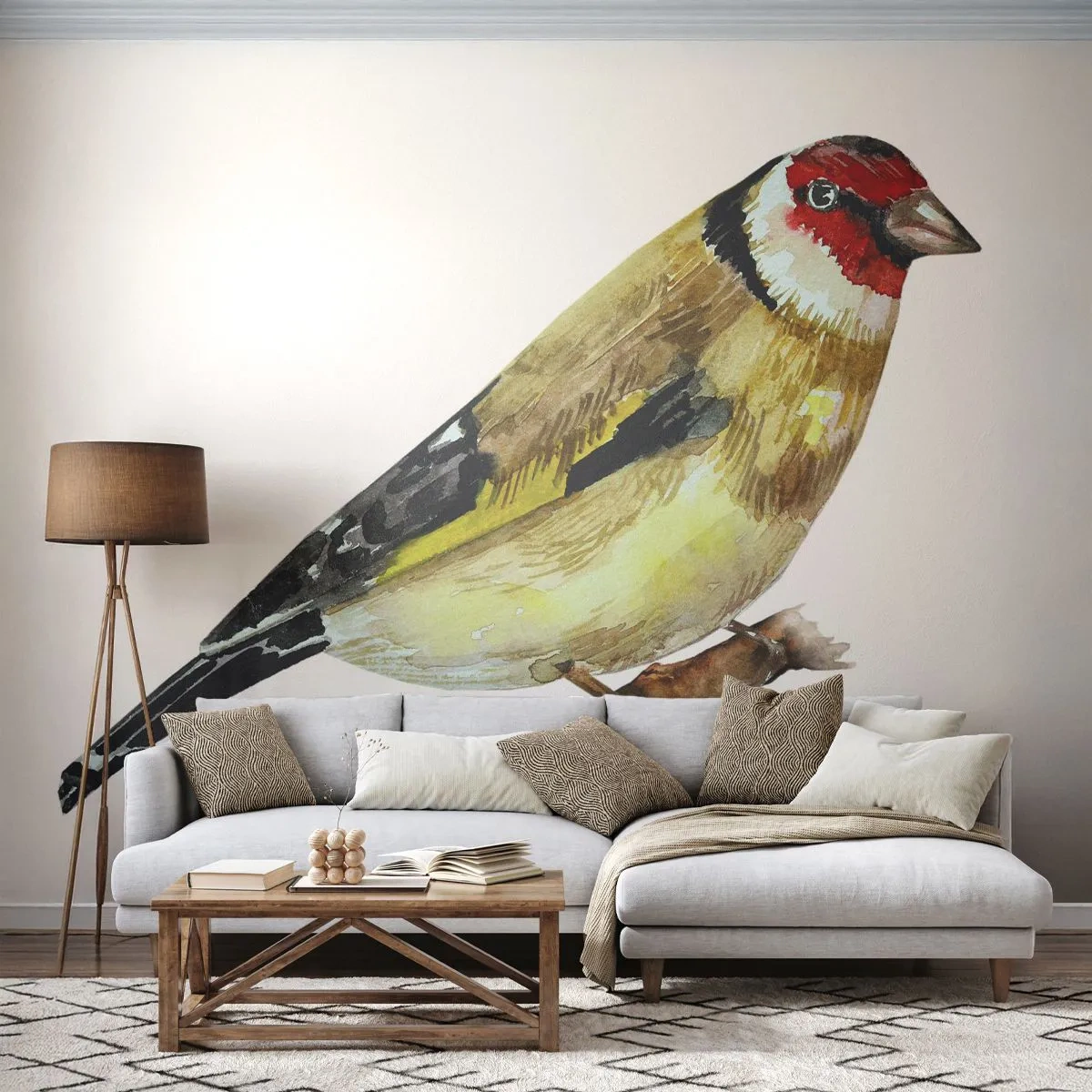 Fototapete Standard Eco - Vogelporträt - Stieglitz, Vogel, Stück - 200x140 cm