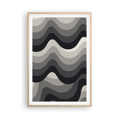 Poster in einem Rahmen aus heller Eiche - Eine Welle nach der anderen - 61x91 cm