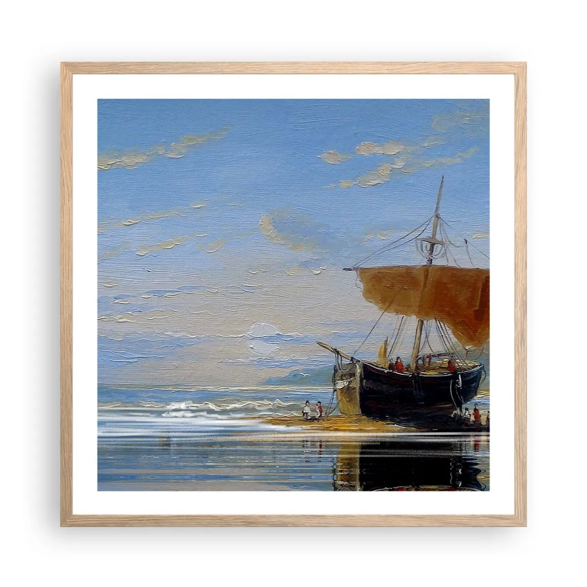 Poster in einem Rahmen aus heller Eiche - Wasser, Land, Luft - 60x60 cm