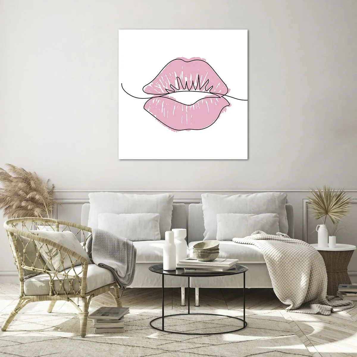 Glasbild - Bild auf glas - Bereit zum Küssen? - 70x70 cm