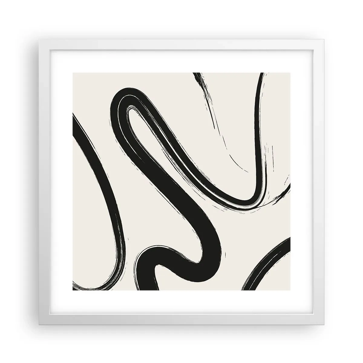 Poster in einem weißen Rahmen - Schwarz-Weiß-Laune - 40x40 cm