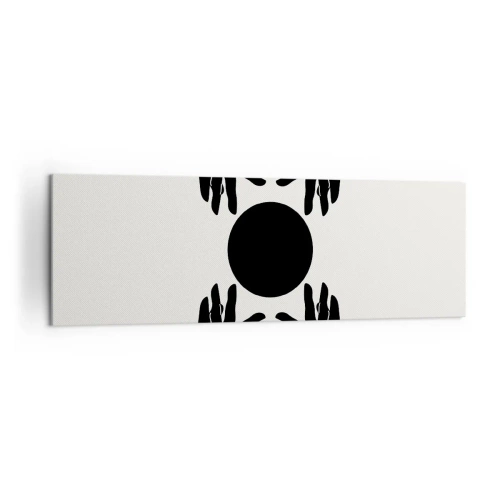 Bild auf Leinwand - Leinwandbild - Schwarze Hände in einer symmetrischen Komposition mit einer Kugel - 160x50cm - Geheimes Zeichen - Moderne Wanddekoration für Wohnzimmer und Schlafzimmer ARTTOR