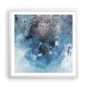 Poster in einem weißen Rahmen - Rhapsodie in Blau - 60x60 cm
