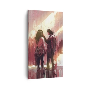 Bild auf Leinwand - Leinwandbild - Das ewige Schauspiel der Liebe - 45x80 cm