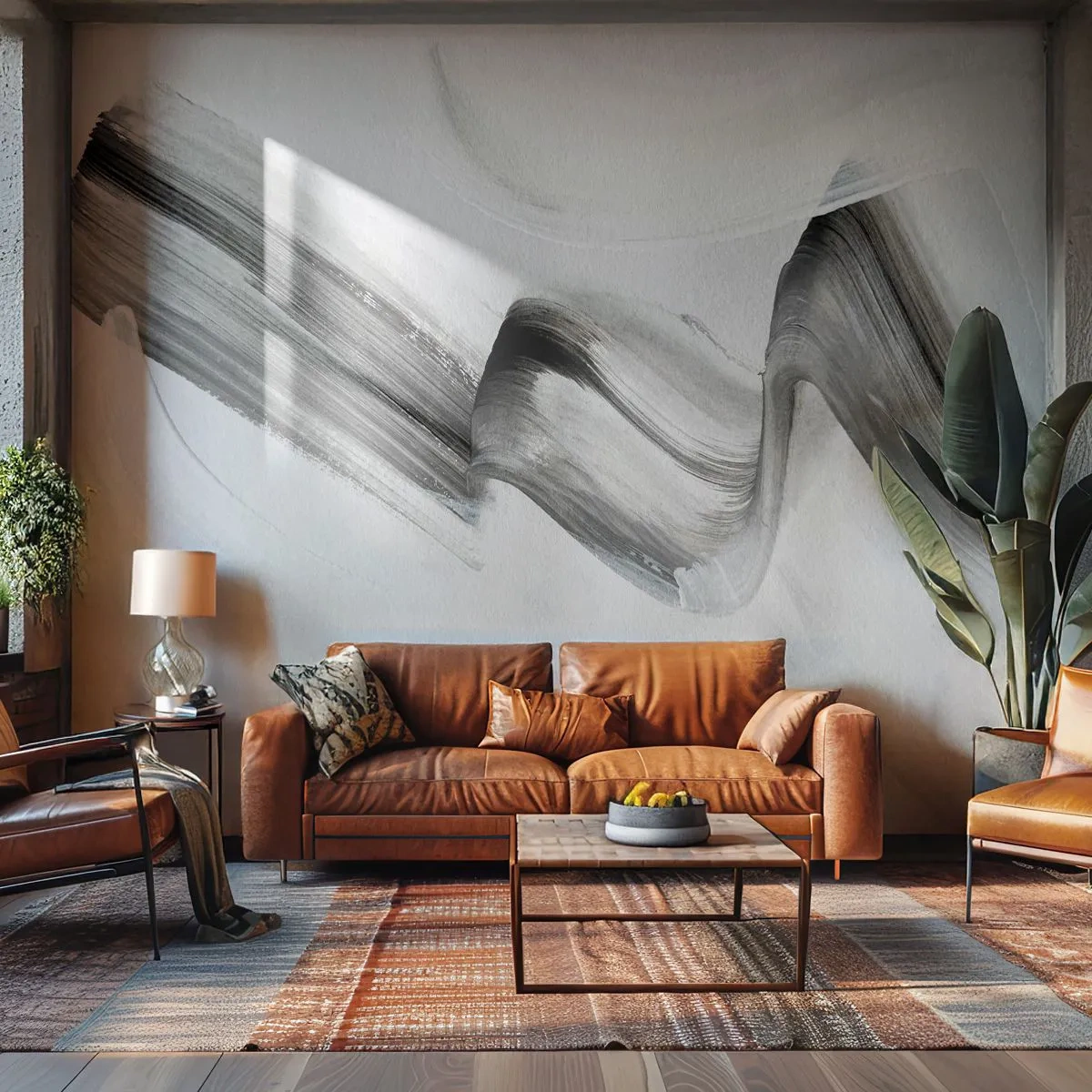 Fototapete Premium Canvas - Lässig zum Spaß - Minimalismus, Abstraktion, Bürste - 350x256 cm