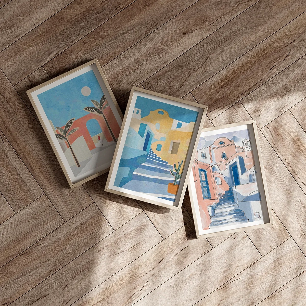 Poster in einem Rahmen aus heller Eiche - Arabischer Tag - 50x70 cm