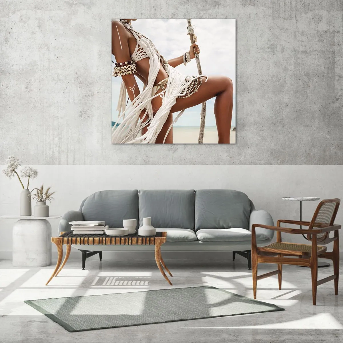 Glasbild - Bild auf glas - Eine Priesterin der Sonne - 70x70 cm