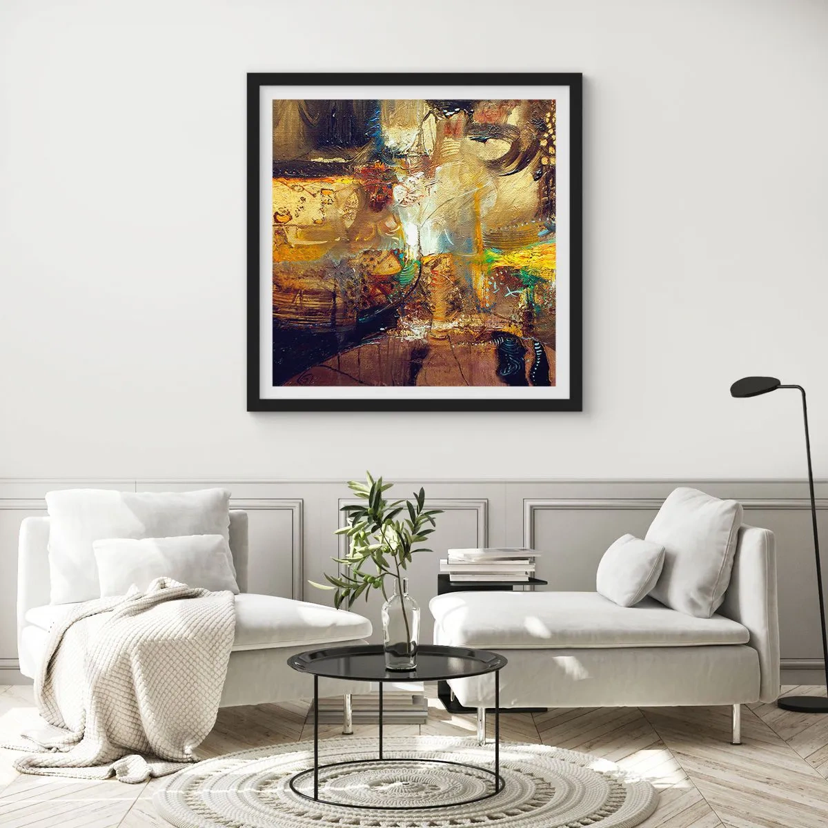 Poster in einem schwarzem Rahmen - Kalt, wärmer, heiß - 60x60 cm